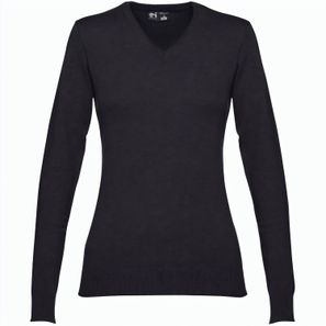 THC MILAN WOMEN. Pullover mit V-Ausschnitt für Damen aus Baumwolle und Polyamid