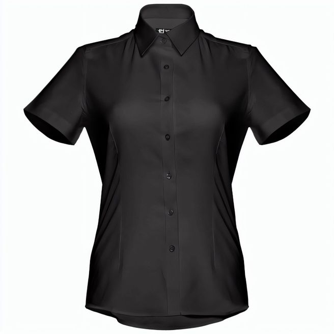 Produktabbildung THC LONDON WOMEN. Oxford-Hemd mit kurzen Ärmeln für Frauen THC LONDON WOMEN. Oxford-Hemd mit kurzen Ärmeln für Frauen