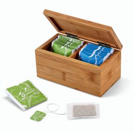 BURDOCK. Teebox aus Bambus mit 2 Fächern und einem Magnetverschluss