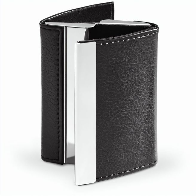 LONE. Doppelter Kartenhalter aus Metall und PU