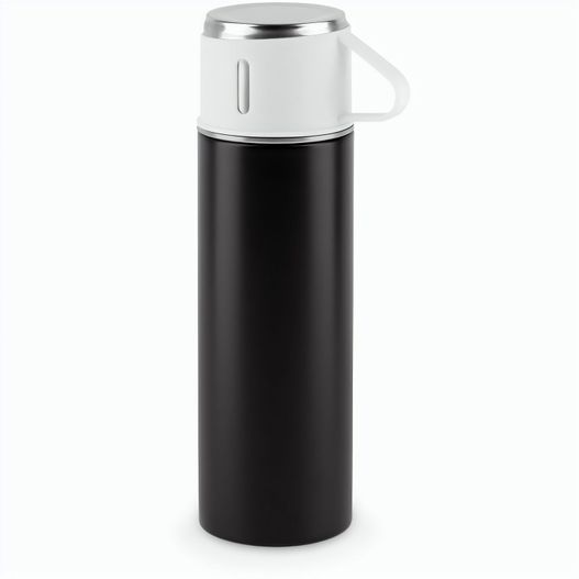 COMANECI. Doppelwandige Edelstahlflasche (90% recycelt) mit matter Oberfläche 490 ml (Bild 1)