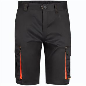 VL HEMERA. Zweifarbige Stretch-Bermudashorts mit mehreren Taschen (240 g/m²) aus Baumwolle (46 %), EME (38 %) und Polyester (16 %)