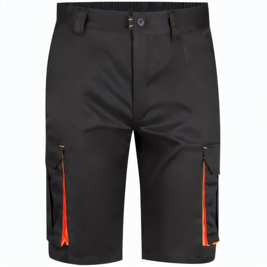 VL HEMERA. Zweifarbige Stretch-Bermudashorts mit mehreren Taschen (240 g/m²) aus Baumwolle (46 %), EME (38 %) und Polyester (16 %) (Bild 1)