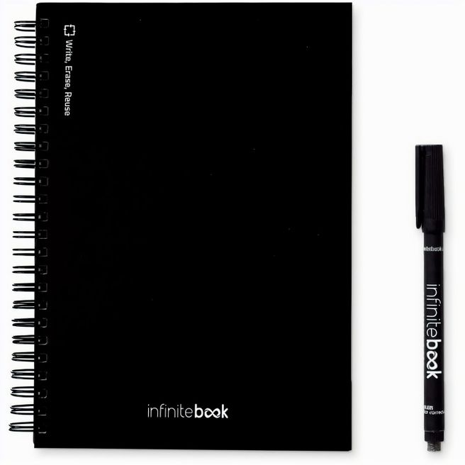 STARTER KIT INFINITEBOOK A5. Kit bestehend aus einem "Infinitebook", Reinigungsset, Marker und Markerhalter
