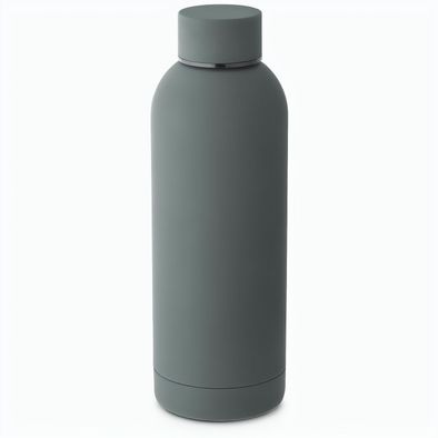 ODIN. Trinkflasche aus Edelstahl (36% recycelt) (550 mL) mit gummierter Oberfläche