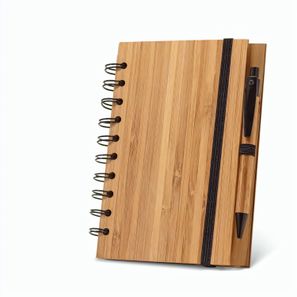 DICKENS A5. A5 Spiralnotizbuch aus Bambus mit 100% Recyclingpapier