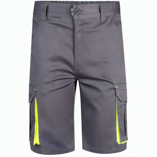 VL HEMERA. Zweifarbige Stretch-Bermudashorts mit mehreren Taschen (240 g/m²) aus Baumwolle (46 %), EME (38 %) und Polyester (16 %) (Bild 1)