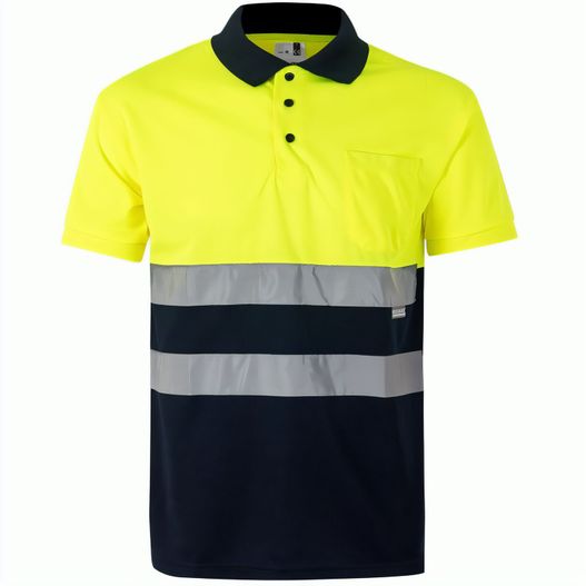 VL CUPID. Zweifarbiges Poloshirt im Bird-Eye-Design (160g/m²) mit kurzen Ärmeln, aus Polyester (100%) (Bild 1)