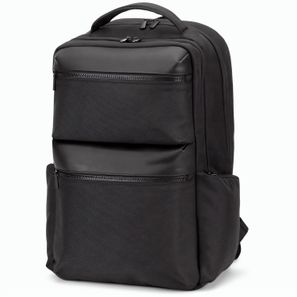 COPENHAGEN. Wasserabweisender Rucksack aus recyceltem Twill mit zwei großen Fronttaschen, 17 Zoll