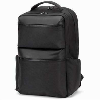 COPENHAGEN. Wasserabweisender Rucksack aus recyceltem Twill mit zwei großen Fronttaschen, 17'3 Zoll