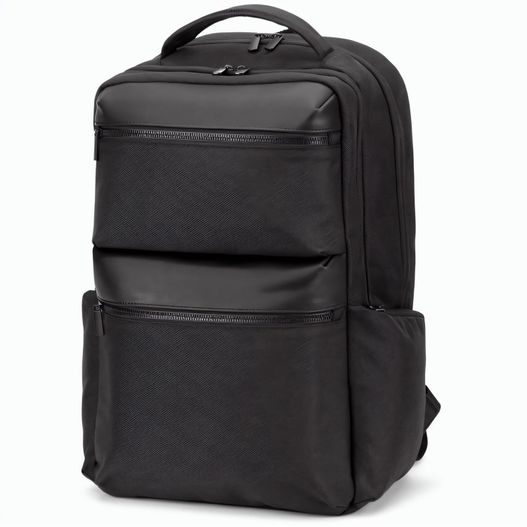 COPENHAGEN. Wasserabweisender Rucksack aus recyceltem Twill mit zwei großen Fronttaschen, 17 Zoll (Bild 1)