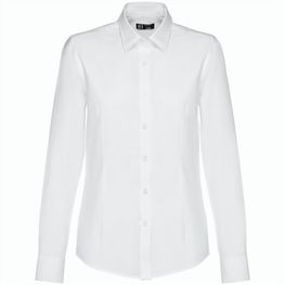 THC TOKYO WOMEN WH. Langärmeliges Oxford-Hemd für Frauen. Weiße Farbe