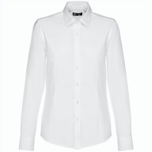 THC TOKYO WOMEN WH. Langärmeliges Oxford-Hemd für Frauen. Weiße Farbe