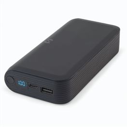 Produktabbildung BECKER 20. 20'000 mAh Powerbank aus recyceltem ABS (100% rABS) mit 15W superschnellem kabellosem Ladegerät BECKER 20. 20'000 mAh Powerbank aus recyceltem ABS (100% rABS) mit 15W superschnellem kabellosem Ladegerät