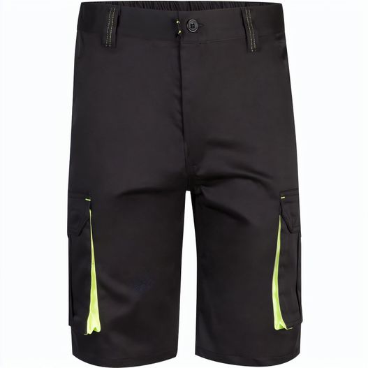 VL HEMERA. Zweifarbige Stretch-Bermudashorts mit mehreren Taschen (240 g/m²) aus Baumwolle (46 %), EME (38 %) und Polyester (16 %) (Bild 1)