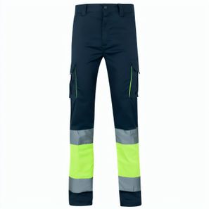 VL ZEUS. Zweifarbige Stretch-Hose mit mehreren Taschen (240 g/m²), aus Baumwolle (46 %), EME (38 %) und Polyester (16 %)
