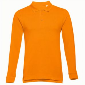 THC BERN. Langarm-Poloshirt für Herren aus kardierter Baumwolle