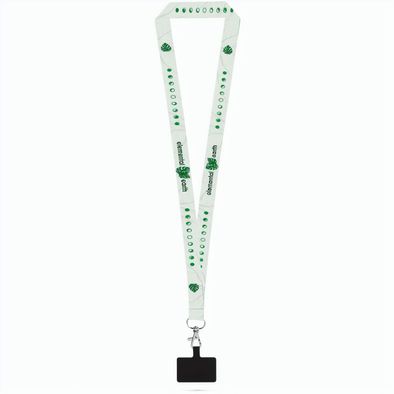 EPSOM. SET Lanyard SUBLIMATION Long II (20 mm) aus recyceltem Polyester (100% rPET) mit 20 mm Karabinerhaken und Handyhalterung