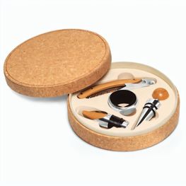 Produktabbildung MORETO. Weinset aus Metall und Holz, 4 teilig MORETO. Weinset aus Metall und Holz, 4 teilig