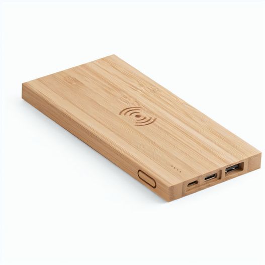 FITCH. Powerbank 5'000 mAh mit 5W wireless Ladegerät aus Bambus (Bild 1)