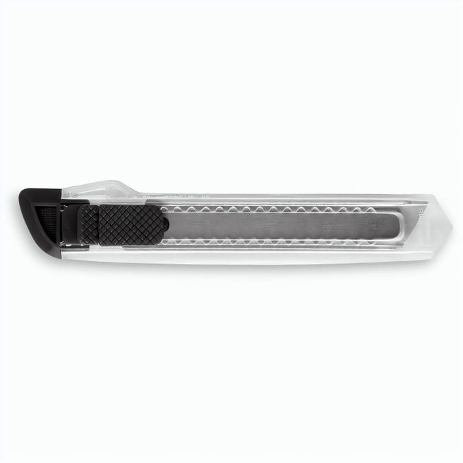 Produktabbildung PAYTON. Teppichmesser, transparent mit sicherer abtrennbarer Feststellklinge PAYTON. Teppichmesser, transparent mit sicherer abtrennbarer Feststellklinge