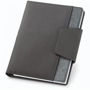 RUSSEL. Notizbuch A5 aus PU und Polyestergewebe mit Magnetverschluss mit unbedruckte Seiten