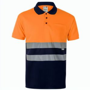 VL CUPID. Zweifarbiges Poloshirt im Bird-Eye-Design (160g/m²) mit kurzen Ärmeln, aus Polyester (100%)