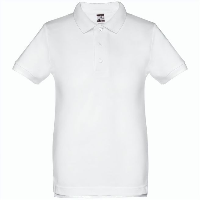 Produktabbildung THC ADAM KIDS WH. Kurzärmeliges Poloshirt für Kinder (unisex). Farbe Weiß THC ADAM KIDS WH. Kurzärmeliges Poloshirt für Kinder (unisex). Farbe Weiß