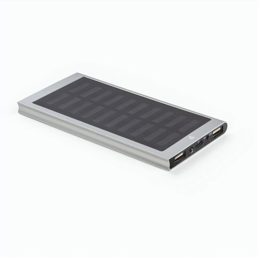 Produktabbildung CLERK. 8'000 mAh Powerbank mit Solarpanel aus 100% recyceltem Aluminium CLERK. 8'000 mAh Powerbank mit Solarpanel aus 100% recyceltem Aluminium (Bild 1)