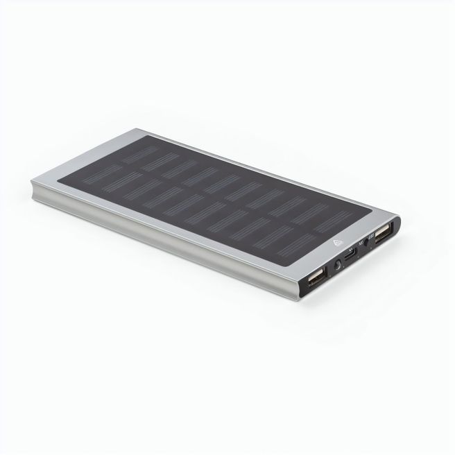 CLERK. 8'000 mAh Powerbank mit Solarpanel aus 100% recyceltem Aluminium