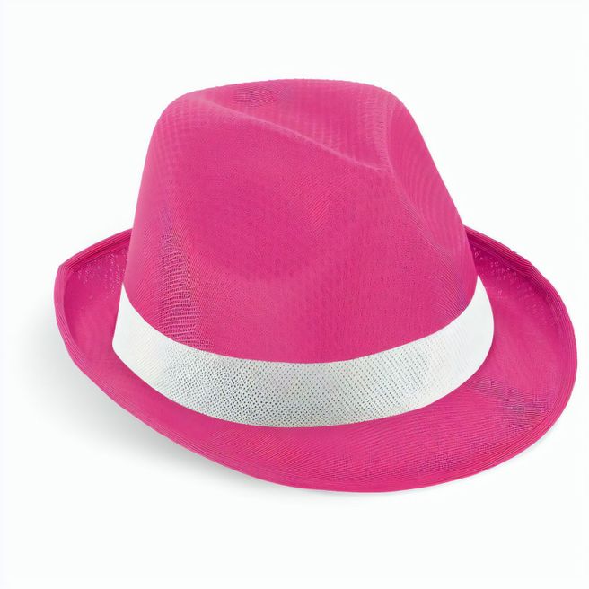 MANOLO POLI. Hut aus PP mit weißen Band aus Polyester