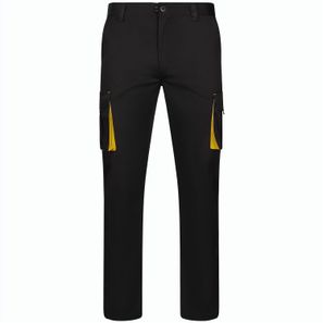 VL FIDES. Zweifarbige Stretch-Hose mit mehreren Taschen (240 g/m²), aus Baumwolle (46 %), EME (38 %) und Polyester (16 %)