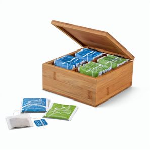 ARNICA. Teebox aus Bambus mit 4 Fächern und einem Magnetverschluss