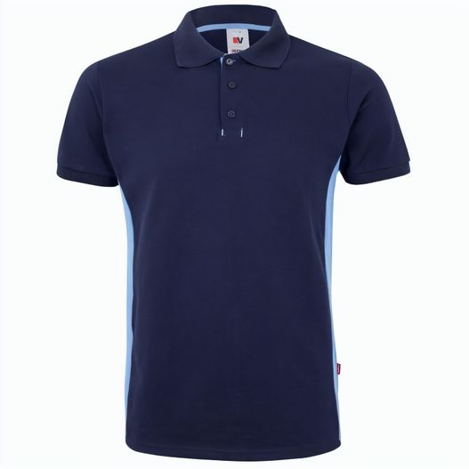 VL SUPAY. Zweifarbiges Piqué-Poloshirt (180 g/m²), kurzärmelig, aus Baumwolle (60%) und Polyester (40%) (Bild 1)