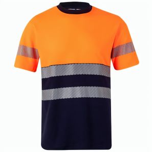 VL BASTET. Zweifarbiges T-Shirt aus Piqué (150 g/m²), aus Baumwolle (55 %) und Polyester (45 %)