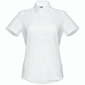 THC LONDON WOMEN WH. Kurzärmeliges Oxford-Hemd für Damen. Weiße Farbe