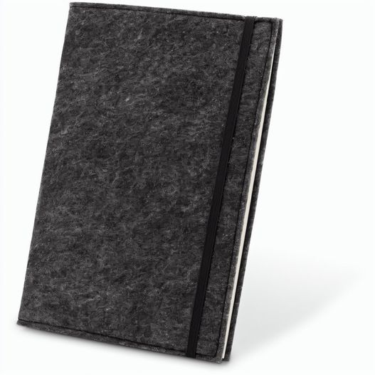 BALDWIN. A5 Notizblock mit Umschlag aus recyceltem Filz (100% rPET) und linierten Seiten aus 100 % Recyclingpapier (Bild 1)