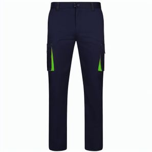 VL FIDES. Zweifarbige Stretch-Hose mit mehreren Taschen (240 g/m²), aus Baumwolle (46 %), EME (38 %) und Polyester (16 %)