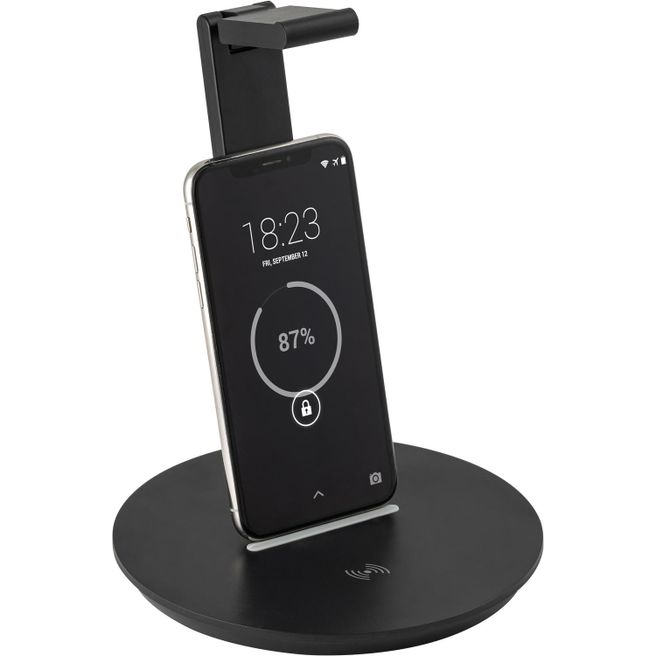 GERST. Kopfhörerhalter aus ABS mit integrierter Wireless-Ladefunktion