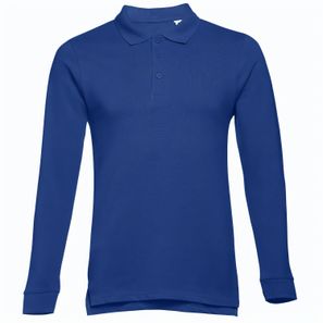THC BERN. Langarm-Poloshirt für Herren aus kardierter Baumwolle