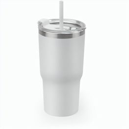 JOYNER M. Kompakter Reisebecher aus Edelstahl (91 % recycelt) mit vakuumisolierter Doppelwand und matter Oberfläche 600 ml