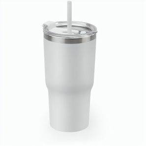 JOYNER M. Kompakter Reisebecher aus Edelstahl (91 % recycelt) mit vakuumisolierter Doppelwand und matter Oberfläche 600 ml