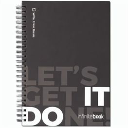 Produktabbildung STARTER KIT INFINITEBOOK. Set bestehend aus einem Infinitebook mit Hardcover, einem Reinigungsset, einem Marker und einem Kugelschreiberhalter STARTER KIT INFINITEBOOK. Set bestehend aus einem Infinitebook mit Hardcover, einem Reinigungsset, einem Marker und einem Kugelschreiberhalter