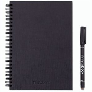 STARTER KIT INFINITEBOOK A5 PLANNER TEXTURE. Set bestehend aus einem Infinitebook mit Hardcover, einem Reinigungsset, einem Marker und einem Halter für Kugelschreiber