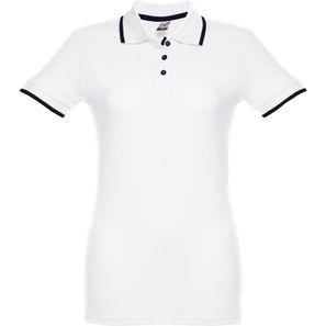 THC ROME WOMEN WH. Zweifarbiges Baumwoll-Poloshirt für Damen