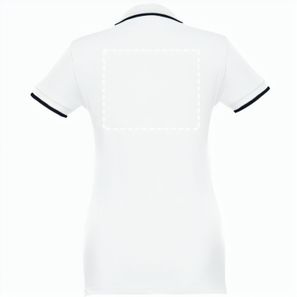 THC ROME WOMEN WH. Zweifarbiges Baumwoll-Poloshirt für Damen