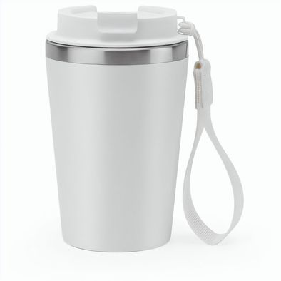 SPITZ. Reisebecher aus Edelstahl (90 % recycelt) und Außenwand aus PP mit matter Oberfläche 440 ml