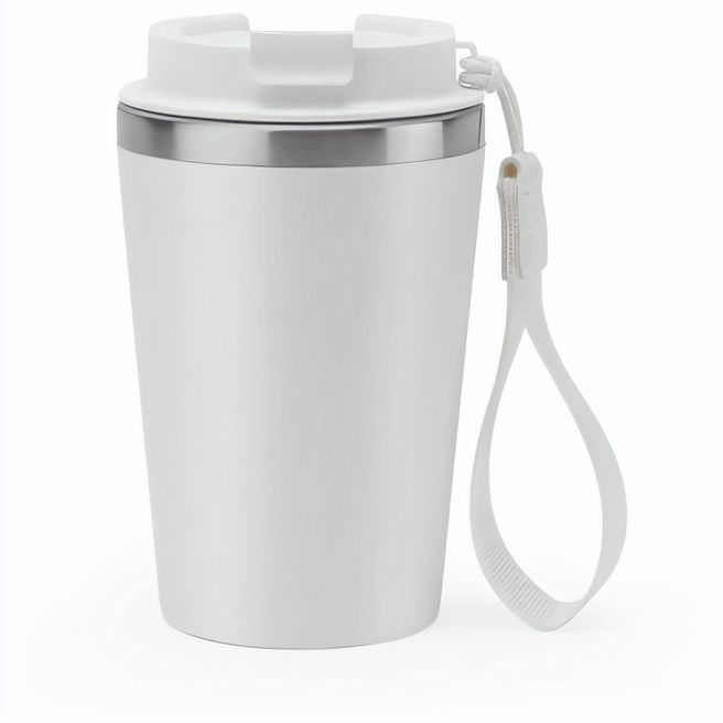 SPITZ. Reisebecher aus Edelstahl (90 % recycelt) und Außenwand aus PP mit matter Oberfläche 440 ml