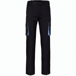 VL FIDES. Zweifarbige Stretch-Hose mit mehreren Taschen (240 g/m²), aus Baumwolle (46 %), EME (38 %) und Polyester (16 %)