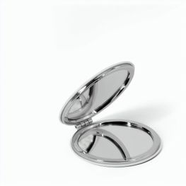 FREYA. Runder doppelseitiger Spiegel mit matter PU-Außenseite